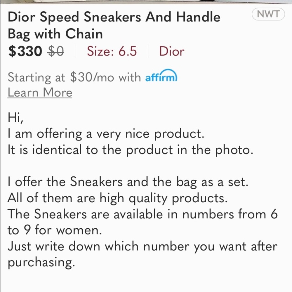 Fake items and accounts